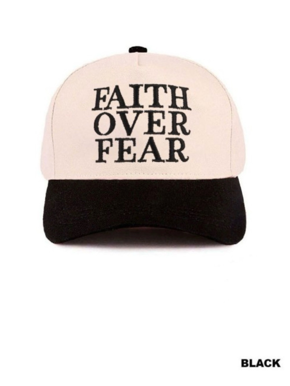 Faith Over Fear Hat - Black and White